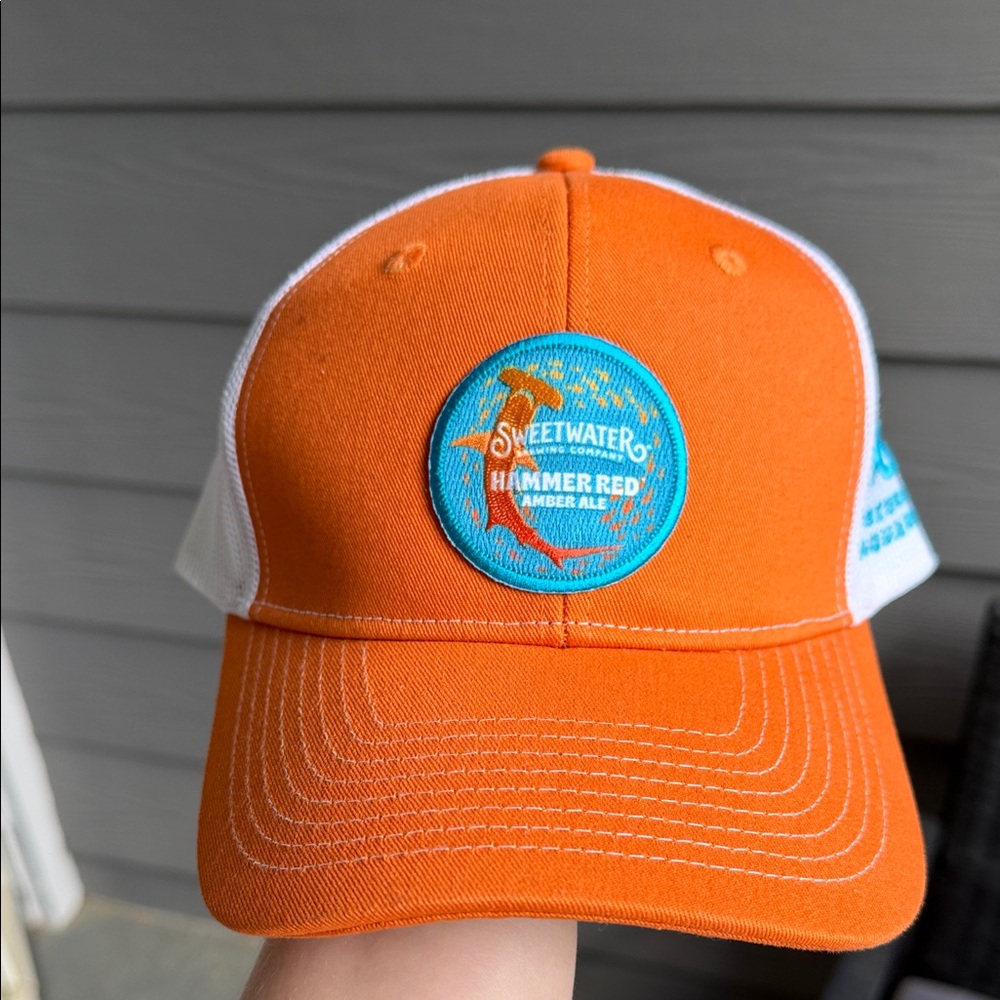 SweetWater Hammerhead shark Orange Trucker Hat- Georgia Aquarium
